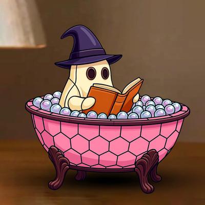 Halloween Ghost Bubble Bath Lamp Spooky Reading Book Cartoon Ghost Decorative Lamp Home Office Desktop Decoration