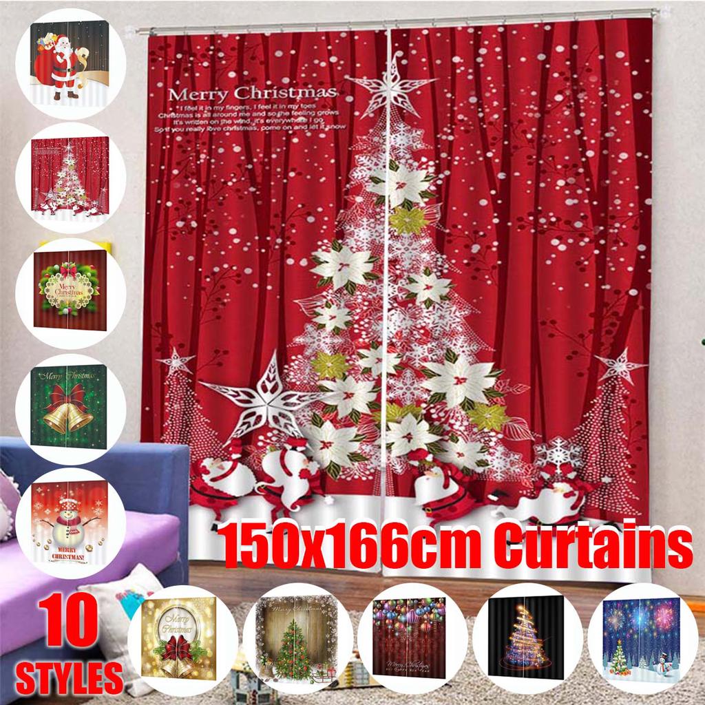 10 Colors 150x166cm Stylish Merry Christmas Bathroom Shower Curtains ...