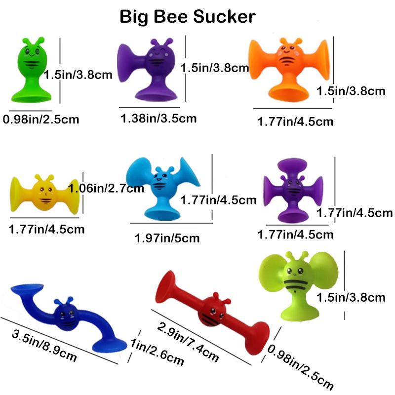 Bees Suction Cup Toy, Soft Building Blocks Pop Sucker,Small Throw Darts Set,Parent-child Interactive Game, Gift for Kids