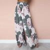 Moteriškos „Palazzo“ su gėlėmis geometriniu raštu elastingos aukšto juosmens varčios ilgos plačios kelnės Laisvos „Culottes Maxi“ kelnės