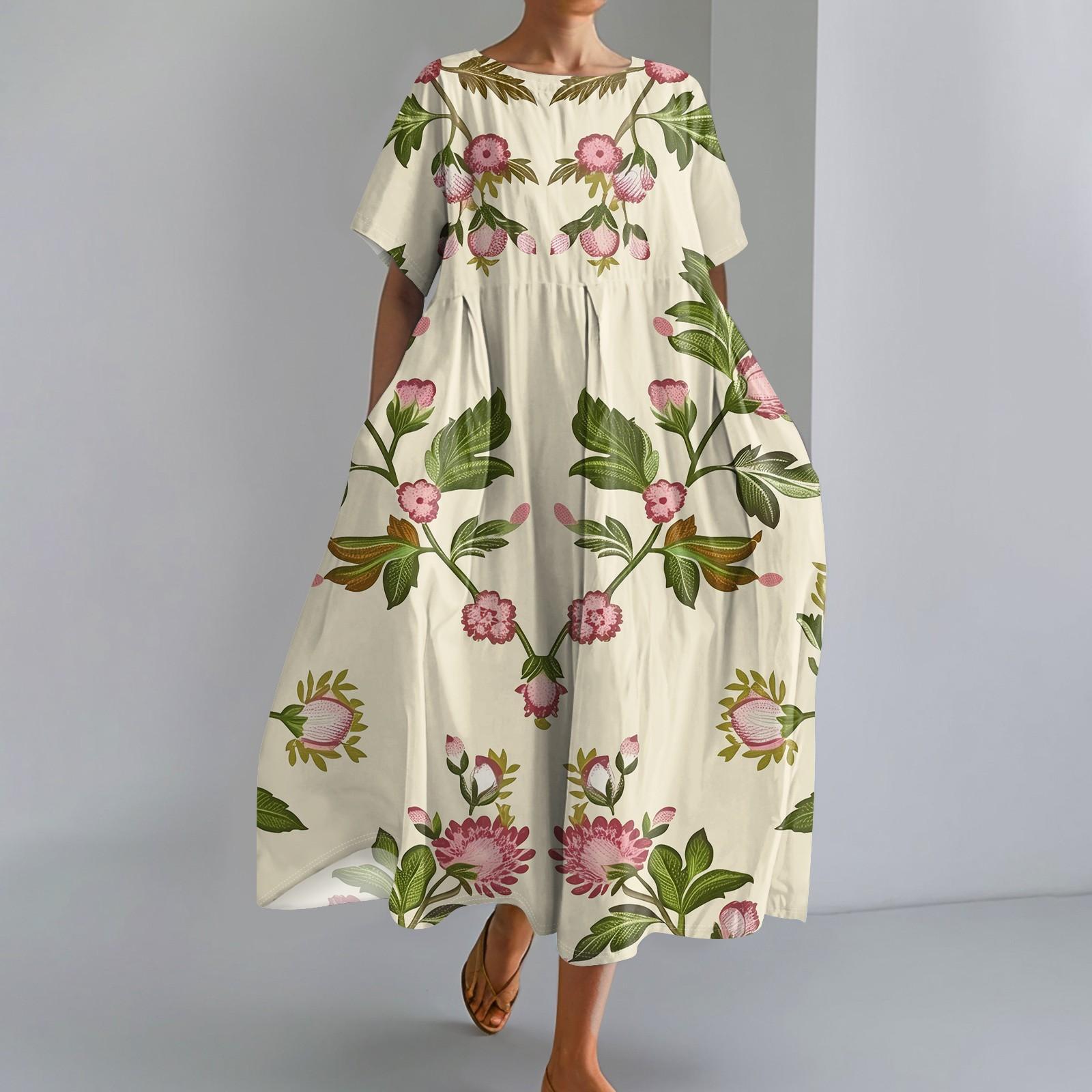 

Женское модное свободное платье с большим карманом и круглым вырезом с градиентным принтом и короткими рукавами XXXL бежевый