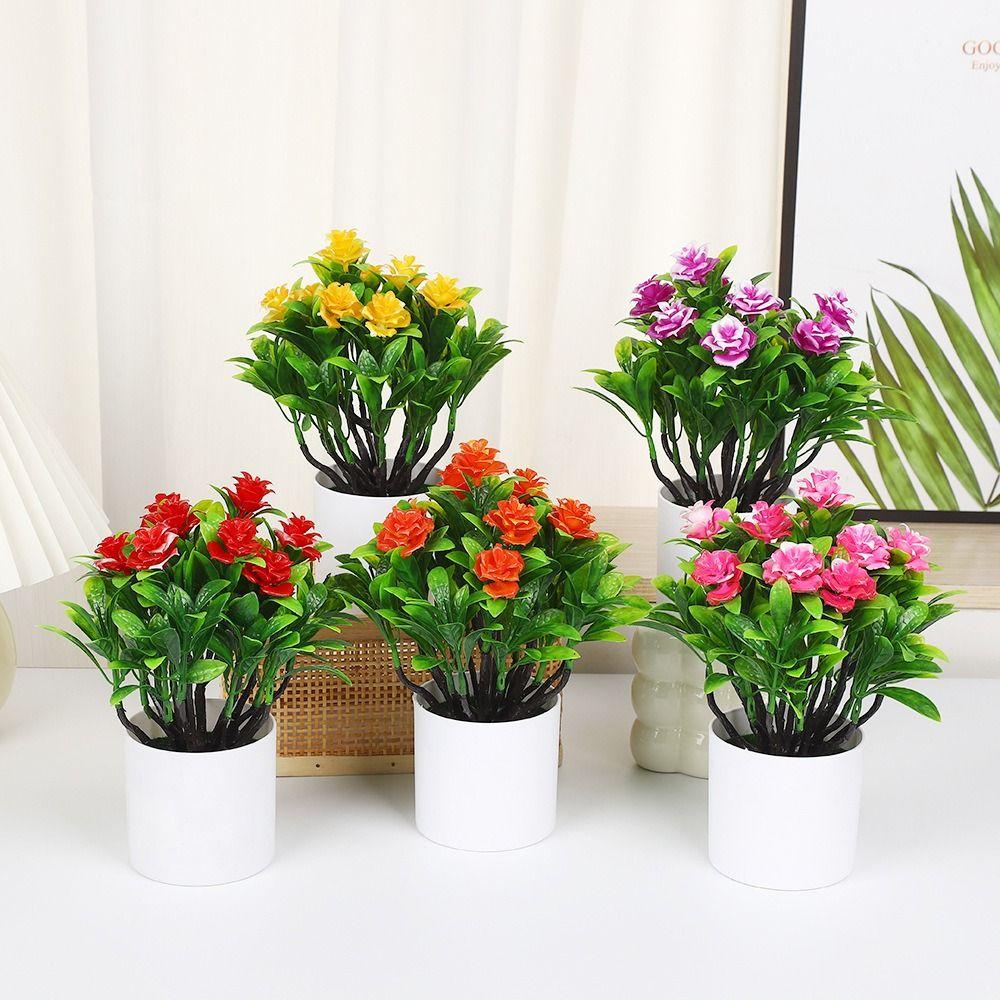 Plastic Artificial Potted Plant 18*22cm Table Decor Fake Plants  For Wedding Home Hotel Office