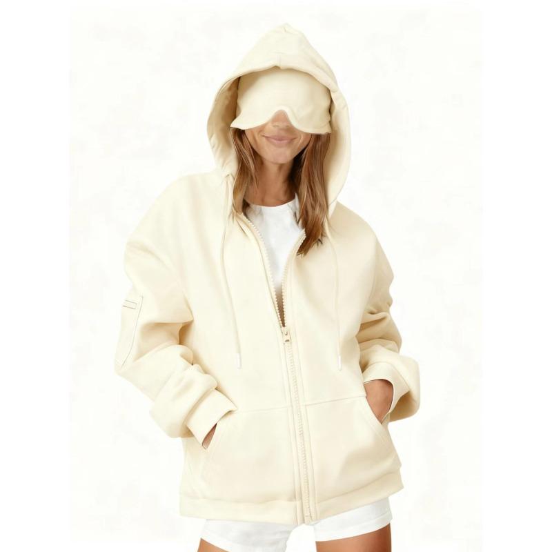 New Solid-color Loose Hooded Zipper Cardigan Hoodie for Autumn and Winter