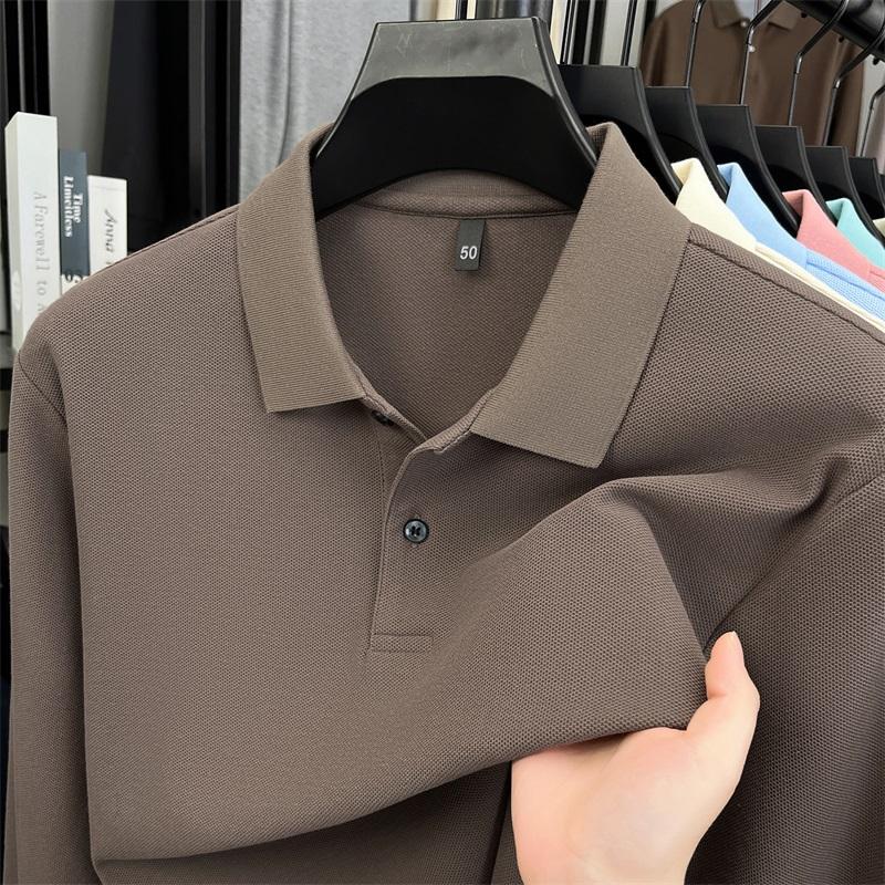 STORN 100% Pure Cotton High-quality Men's Long Sleeve Polo Shirt Autumn Fashion Simple Original Design Luxurious Golf T-shirt