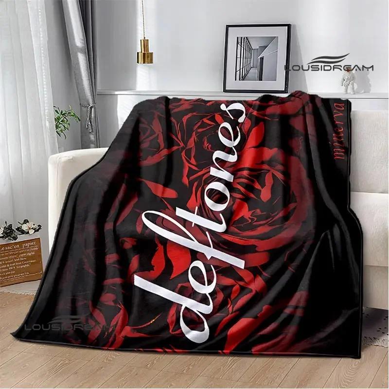 Coperta con logo band Deftones coperta per bambini coperta in flanella morbida accogliente coperta per casa viaggio regalo di compleanno decorazione