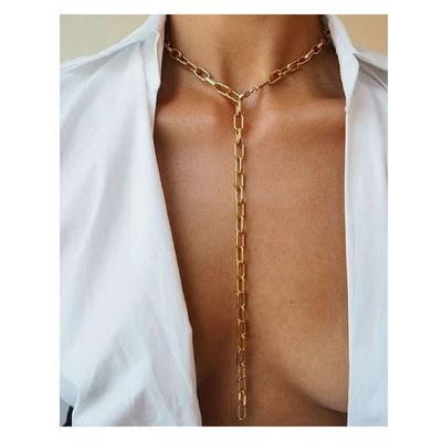 European and American Personality Simple Gold Chain Necklace Necklace Alloy Collarbone Chain Necklace Jewelry Women