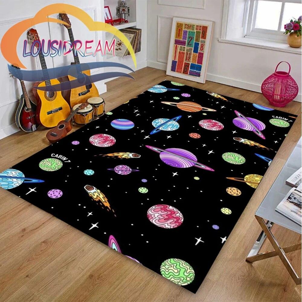 3D Pattern space universe  vector and many planets in galaxy-Popular Cushion In Europe  America Fashionable Carpet