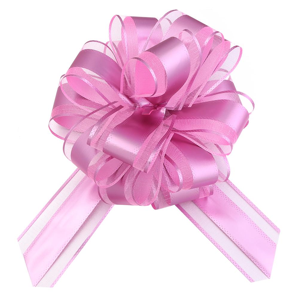 2/10Pcs Big Wedding Pull Bow Ribbons Flower Car Chairs Decoration Christmas Gift Wrap Packing Birthday Party Supplies Home Craft 5