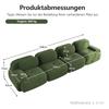 4-Seater Sofa Soft Corduroy, Frameless, 32D High-Elastic Padding, Pet-Friendly, Vacuum-Packed, Combinable, No Assembly for Bedroom and Office, Green