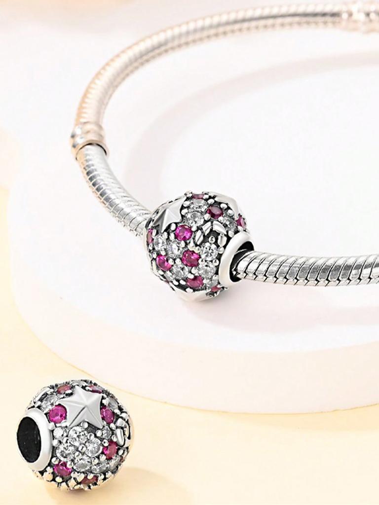 Gemstone Starry Sky Beadsclips And Spacers Charm Silve Plated Fit Charms Copper Originalbracelet For Jewelry Making Diy Charm