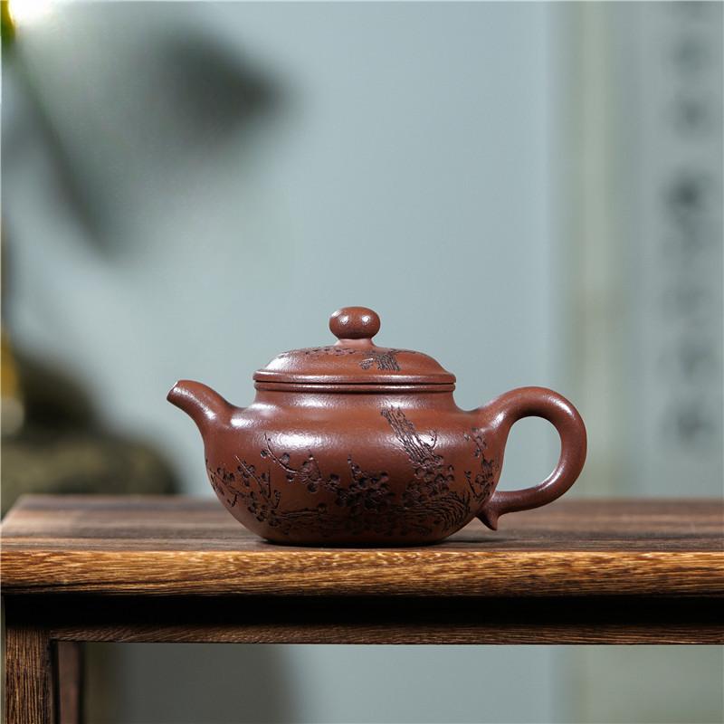 260ml Yixing Purple Clay Teapots Handmade Antique Pot Raw Ore Dragon's Blood Sand Mud Tea Soaking Kettle Infuser Zisha Tea Set