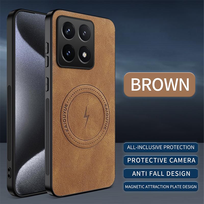 For Xiaomi 14T Pro Luxury Matte Cortex Leather Phone Case For Mi 14T Pro Shockproof Silicone Soft Magnetic Protection Cover