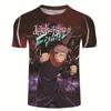 Summer Men's Casual Loose Size Graphic Jujutsu Kaisen Print Round Neck Short Sleeve T-shirt Top