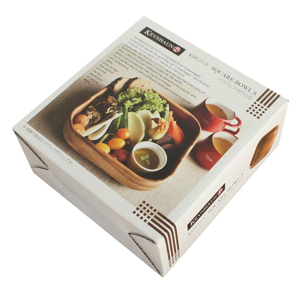 Kevnhaun Square Bowl S, Acacia Wood, Square, Candy Container, Cafe Tableware, Natural Wood, KDS.15-S