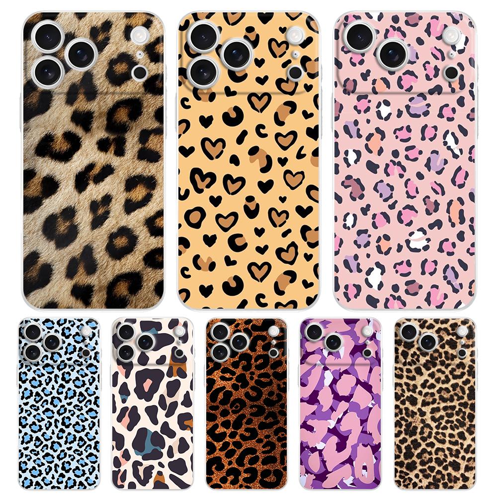 Soft Phone Case For iPhone 17 Air 16E 16 11 15 14 Pro MAX 12 13 7 8 Plus SE Easter Cover Protection Sexy Trendy Leopard Print