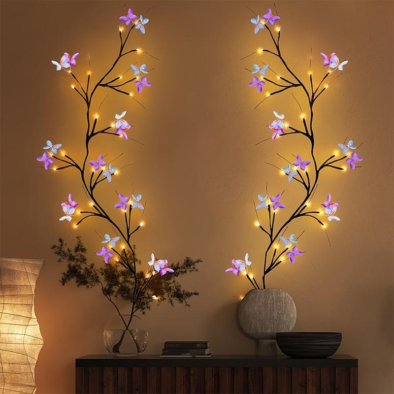  LED Tree Branch Lights Realistic Twigs Wall Ornament for Children Bedroom Living Room Celebration Decor