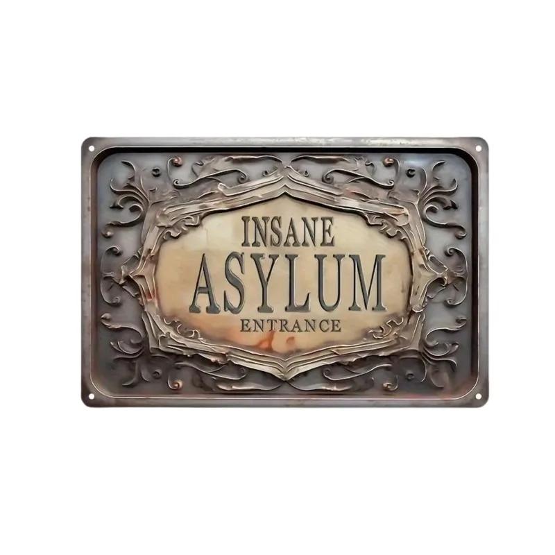 Metall Aluminium Schild Poster Haustor Badezimmer Wandplakette Dekoration Retro Shabby Schild Geprägter Stil Handwerk Blech Malerei