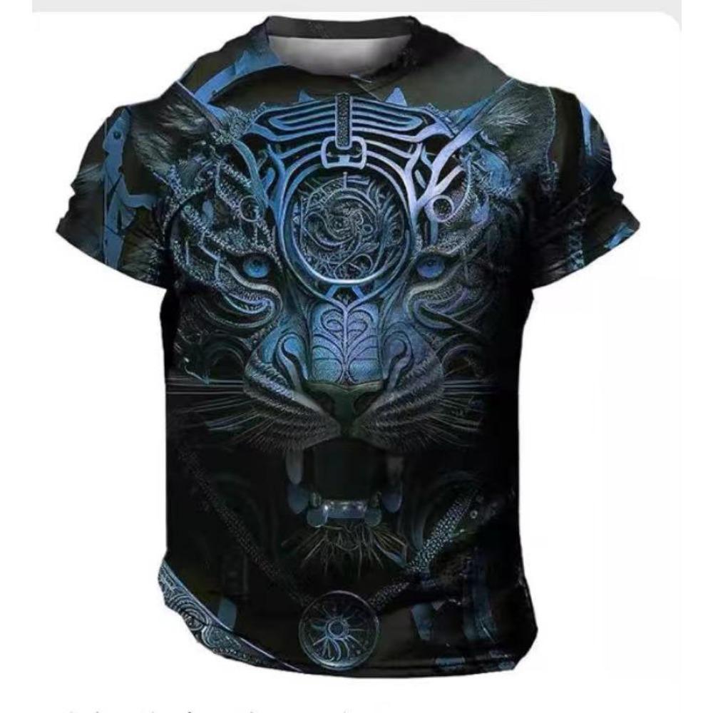 Oversized T Shirt Man 3D Tiger Print Tees Tops Summer Casual Mens Animal Pattern T Shirt Streetwear Quick Dry Fashion Clothes