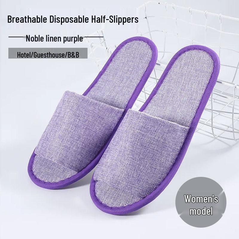 Thickened Non-Slip Disposable Open-Toe Guest Slippers for Hotels and Homes