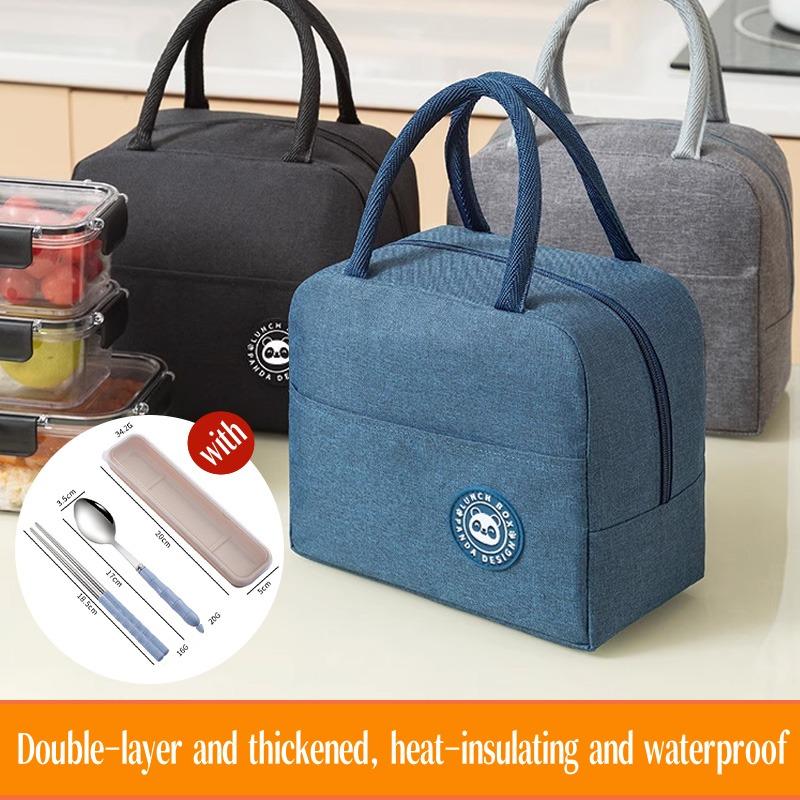 Insulated Lunch Box for Students and Office Workers, Waterproof and Anti-Oil Handbag with Large Capacity and Aluminum Foil Lining