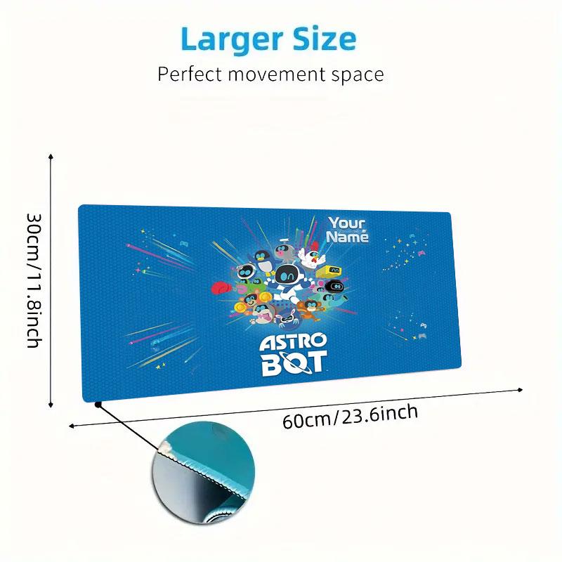 ASTRO BOT Custom Name Large Size Mouse Pad Large Gaming Table Cushion Non-slip Laptop Tablet Big Mousepad XXL Mat Mini PC Playmat With Lock Edge