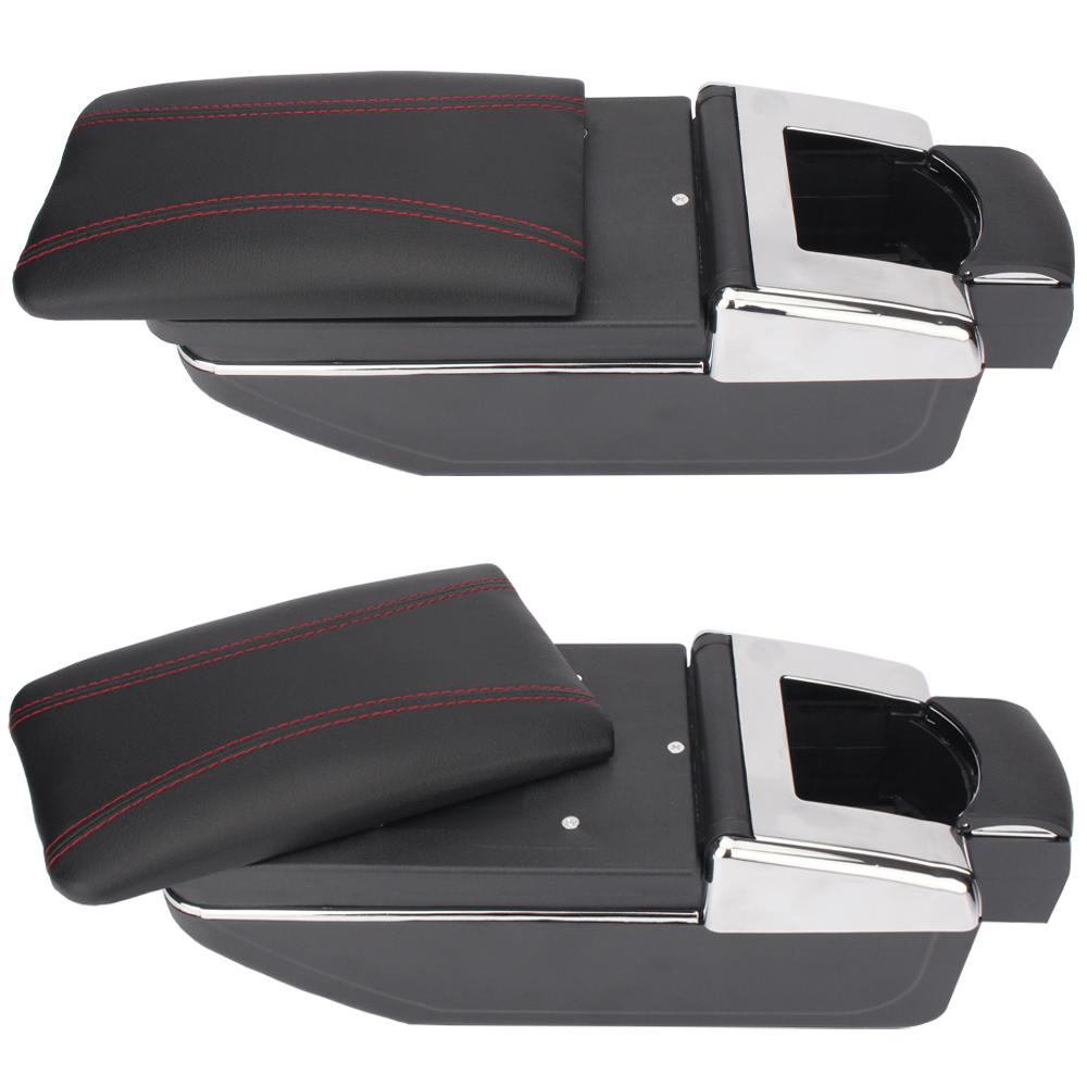 Bracciolo Auto Centrale Per Peugeot 208 (2012-2018) – Poggiabraccio Con Portabevande E Doppio Vano Portaoggetti, 5 Porte USB, Rivestimento In Pelle Morbida