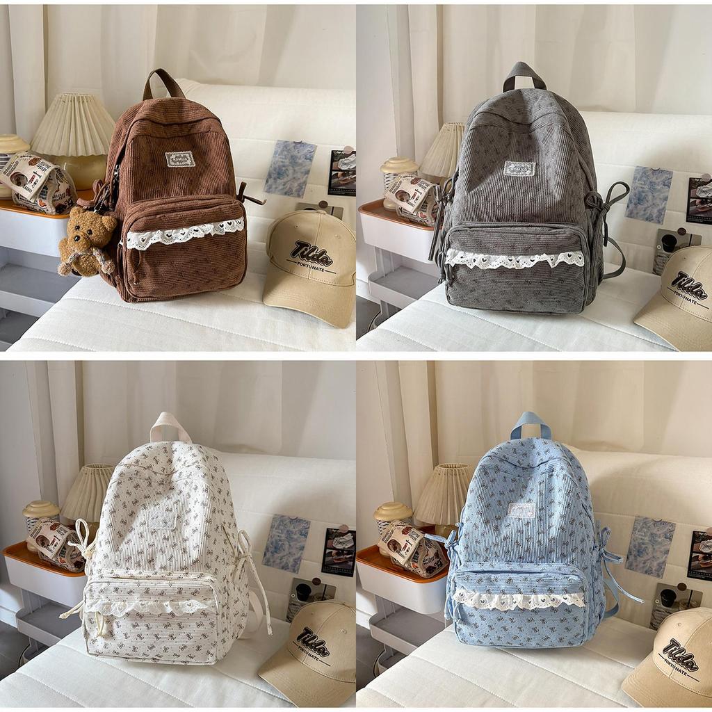 Korean Style Girls Backpack With Bow Pattern For School And Travel Purposes