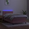 Vidaxl Continental Bed with Mattress and LED, Pink Velvet 100X200Cm