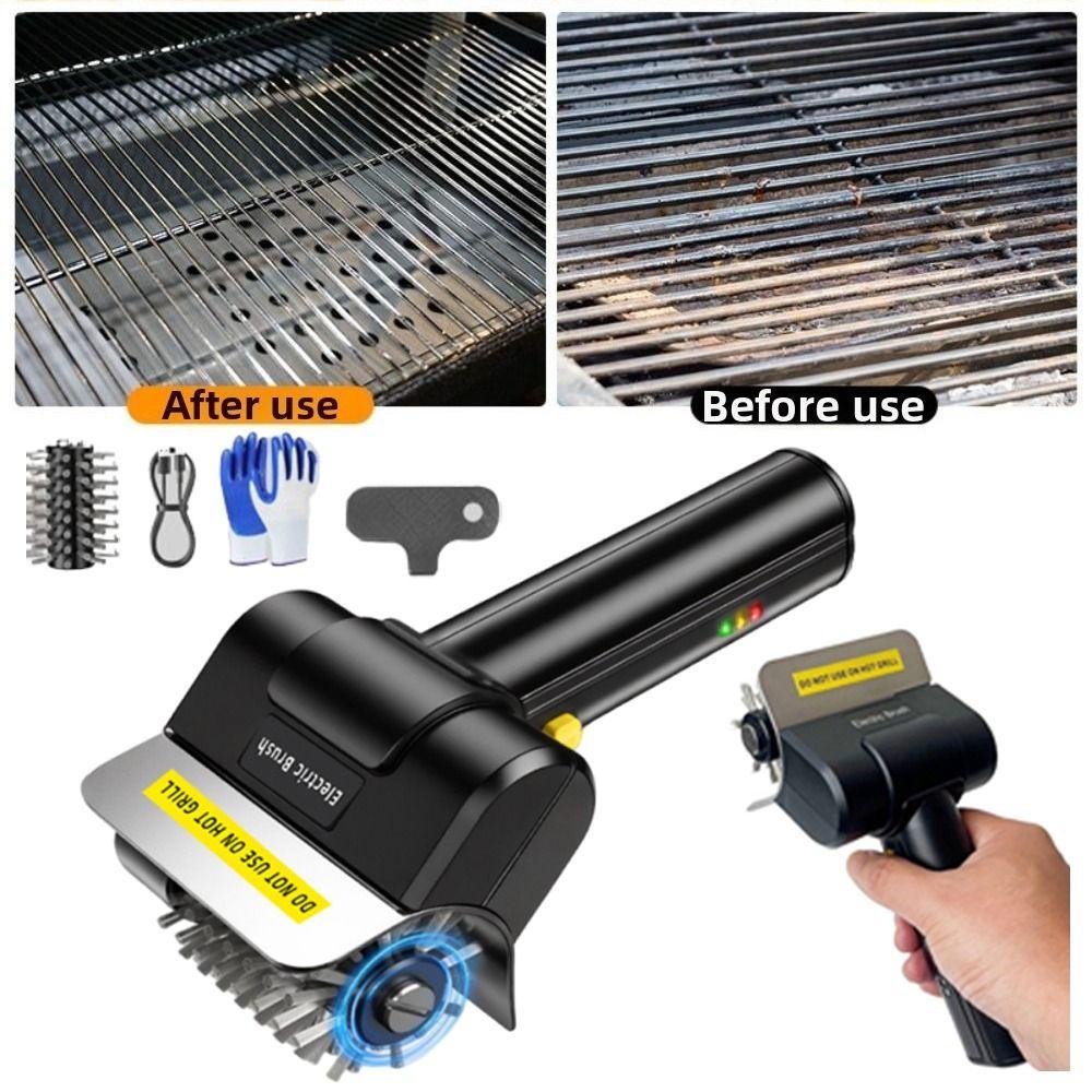 Stainless Steel BBQ Cleaning Brush High Speed Roller Grill Cleaner Brush Grill Maintenance