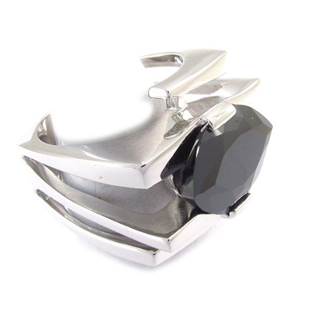 Black White 'Chloé' Silver Ring