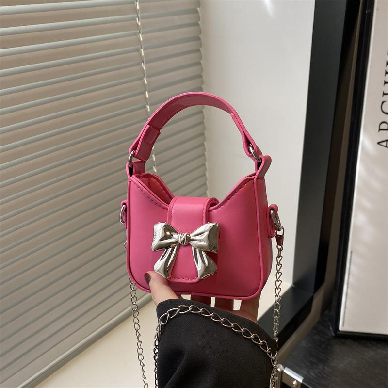 Exquisite mini new candy color bow mini handbag children's bag chain one shoulder messenger bag women