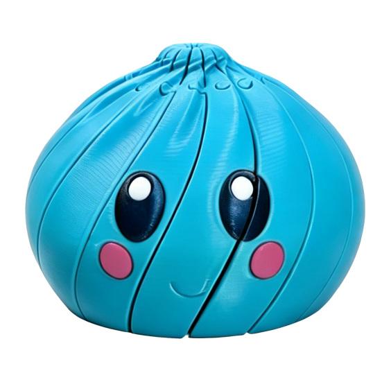 3D Printed Twisting Dumpling Toy Slippery Cartoon Expression Steamed Bun Toy Articulated Spiral C