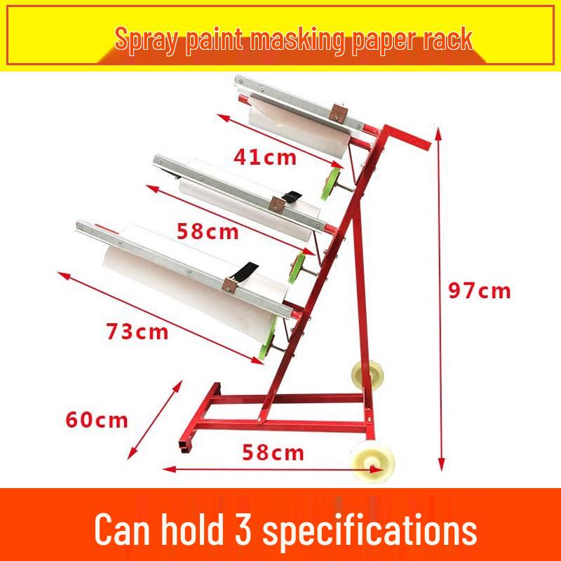 Mobile Multifunctional Paint Masking Paper Holder & Cutter Stand
