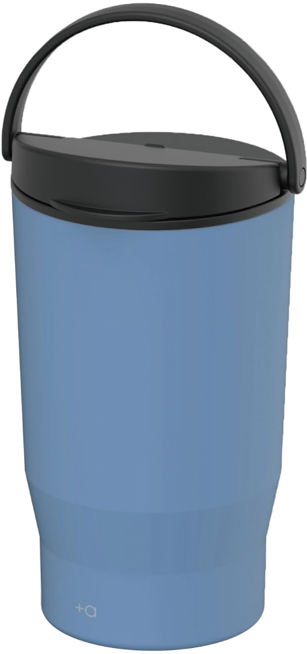 

Asvel Ceramic Tumbler with No Metallic Dishwasher Vacuum Keeps Drinks Hot or Cold PA-CT350 Handle, 350ml, Portable, Spill-Resistant, Odor, Blue, Safe, синій