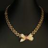 Elegant Bow Necklace and Diamond Ear Clip Set