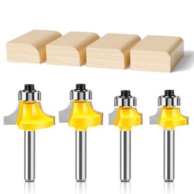 Set de freză rotund, nivel profesional, peste tijă, instrument de tăiere cu daltă pentru prelucrarea lemnului, carbură de tungsten, tijă de 1/4 inch 6 mm