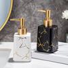 Ceramic Soap Dispenser Marble Detailing Liquid Container For Hand Wash Shampoo And More Refillable