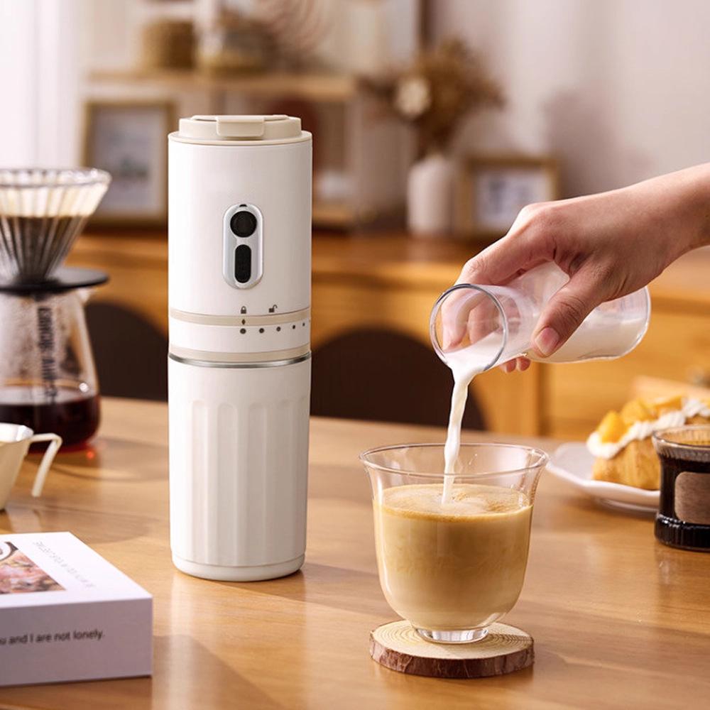 Compact Electric Coffee Grinder & Brewer - Portable for Home & Travel