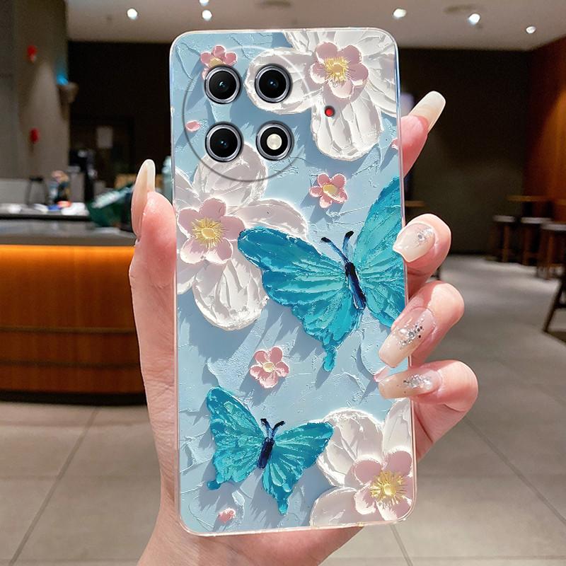 Case For Tecno Camon 30S CLA5 Clear Luxury Butterfly Fashion Flowers Soft Silicone Back Cover For Tecno Camon 30S Pro Phone Case
