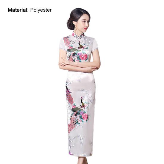 Qipao moale clasic antirid elegant cheongsam femei pentru spectacol de scenă