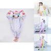 Fluffy Flannel Unicorn Hooded Pajamas Jumpsuit For Kids Winter