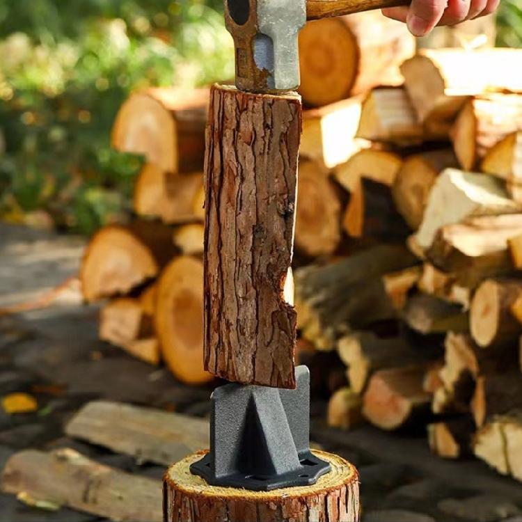 Multipurpose Steel Wood Splitting Device Safety Portables Firewood Splitter for Backpackers and Wilderness
