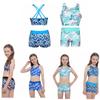 Girls' Kids 2 Piece Active Set Sport Outfits Crisscross Back Top and Booty Shorts Gymnastics Dancing Clothes