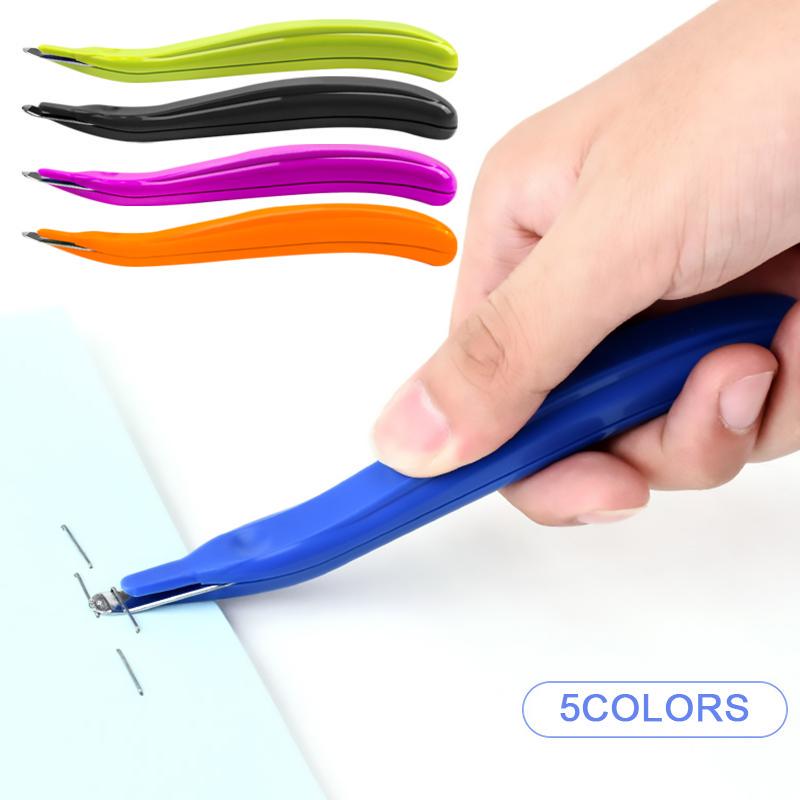 Pink Portable Staple Remover,Staple Puller Tool Magnetic Head Removal Handheld Puller Pen Type Remover Binding Staplers Punches Supplies