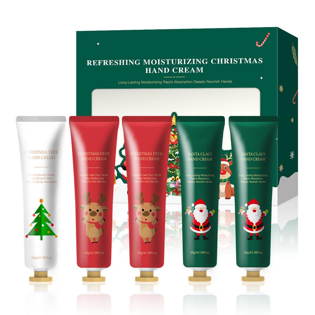 5PCS Travel-Size Hand Cream, Moisturizing and Nourishing Lotion for Dry Skin, Winter Care Gift Set for Women & Men