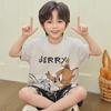 Boys Cotton Pajamas Set Short Sleeve Cartoon Print Kids Sleepwear Ages 8 Teens Home Wear