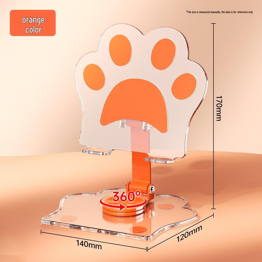 Foldable Cat Paw Phone & Tablet Stand: Rotating Holder for Desk, Office, and Live Broadcasts