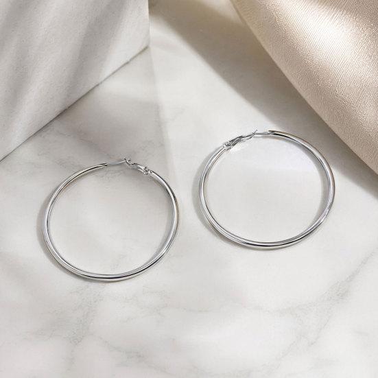 1 Pair Thick Chunky Hoop Earrings for Women, Large Round Circle Hooped Earrings, Hypoallergenic Lightweight Jewelry Gift