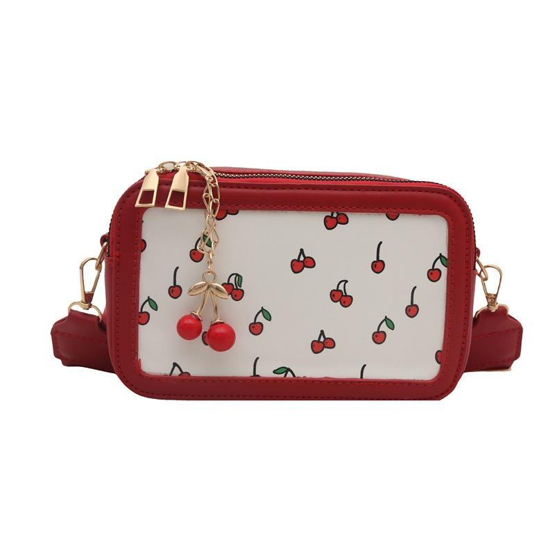 New trendy girl handbag fashion commuter cherry tote bag simple printing shoulder camera bag