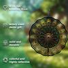 10 Inch Peacock Wind Spinner Outdoor Garden Decor with 360 Hanging Hook Vibrant Metal Peacock Feather Design for Balcony Yard Patio